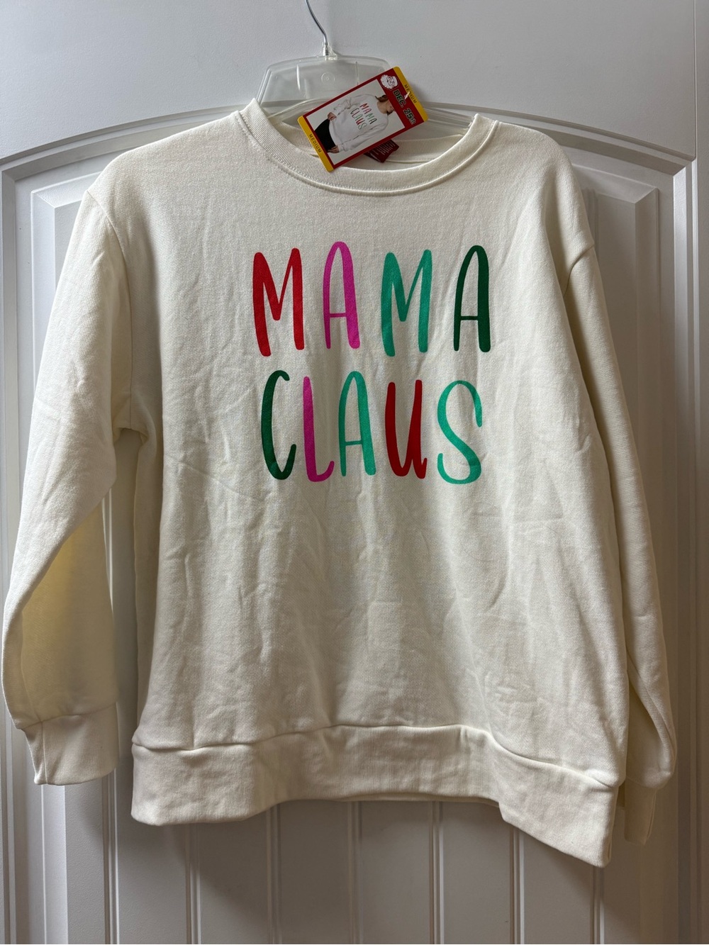 NWT Mama Claus Cream Graphic Sweatshirt